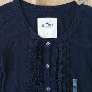 NWT Vintage Women Hollister cardigan sweater ruffle slim fit